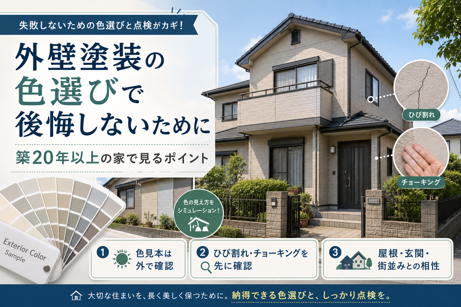 外壁塗装の色選びで後悔しないために